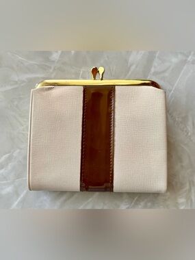 Rolfs 1967 Wallet with Brown Patent Stripe and Gold Accent In Original Box
